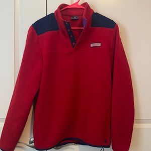 Red & navy Vineyard Vines pullover. Adult Medium